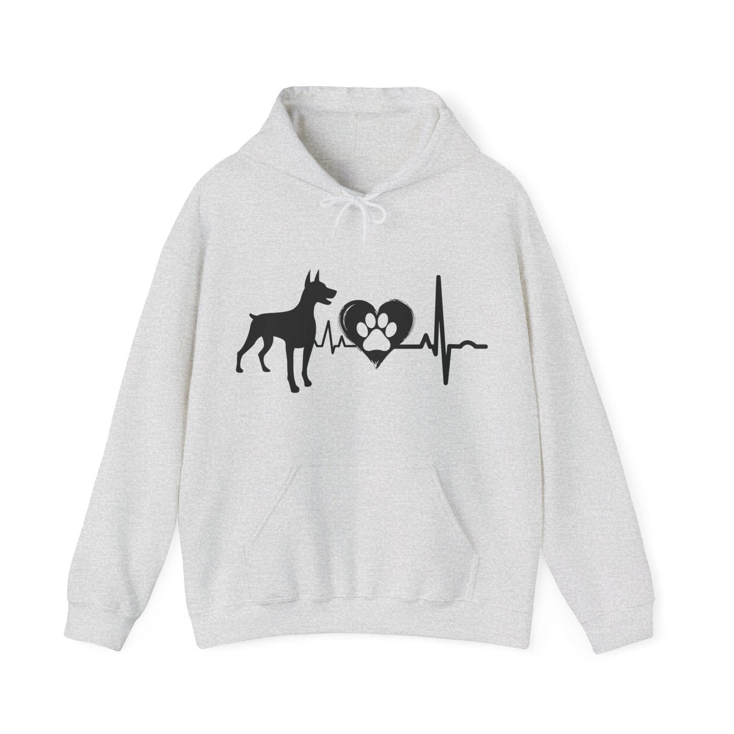 Dobie Love Outline Graphic Hoodie Hoodie Ash / S