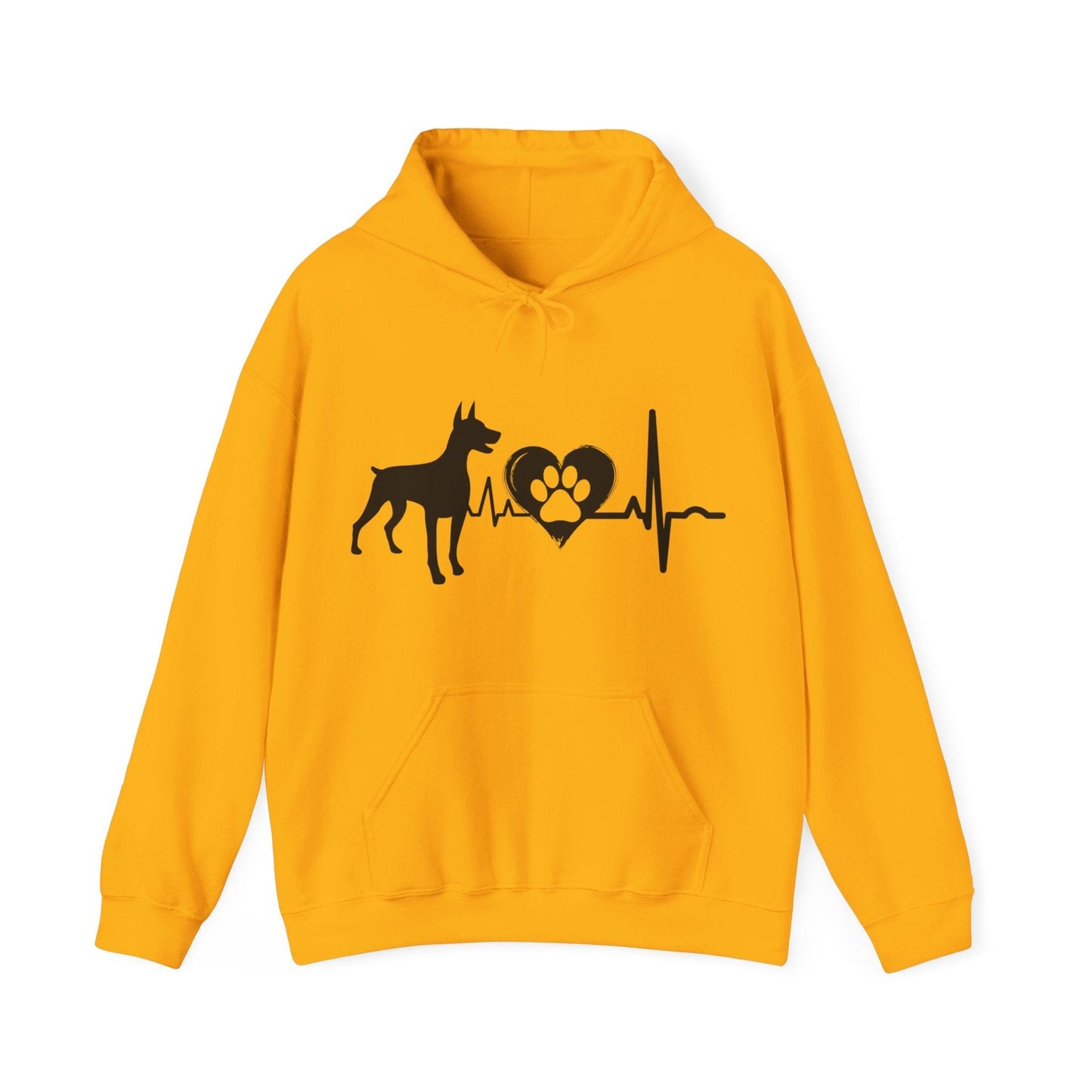 Dobie Love Outline Graphic Hoodie Hoodie Gold / S