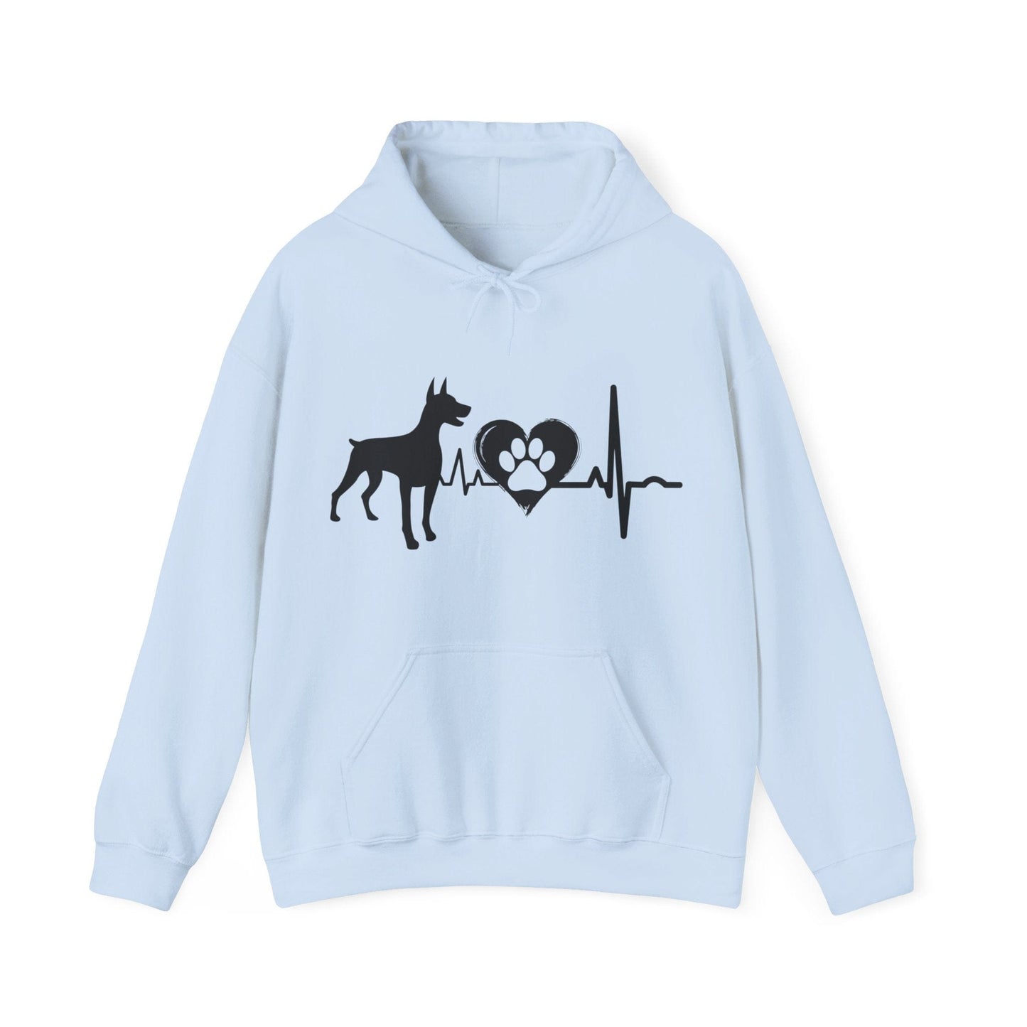 Dobie Love Outline Graphic Hoodie Hoodie Light Blue / S