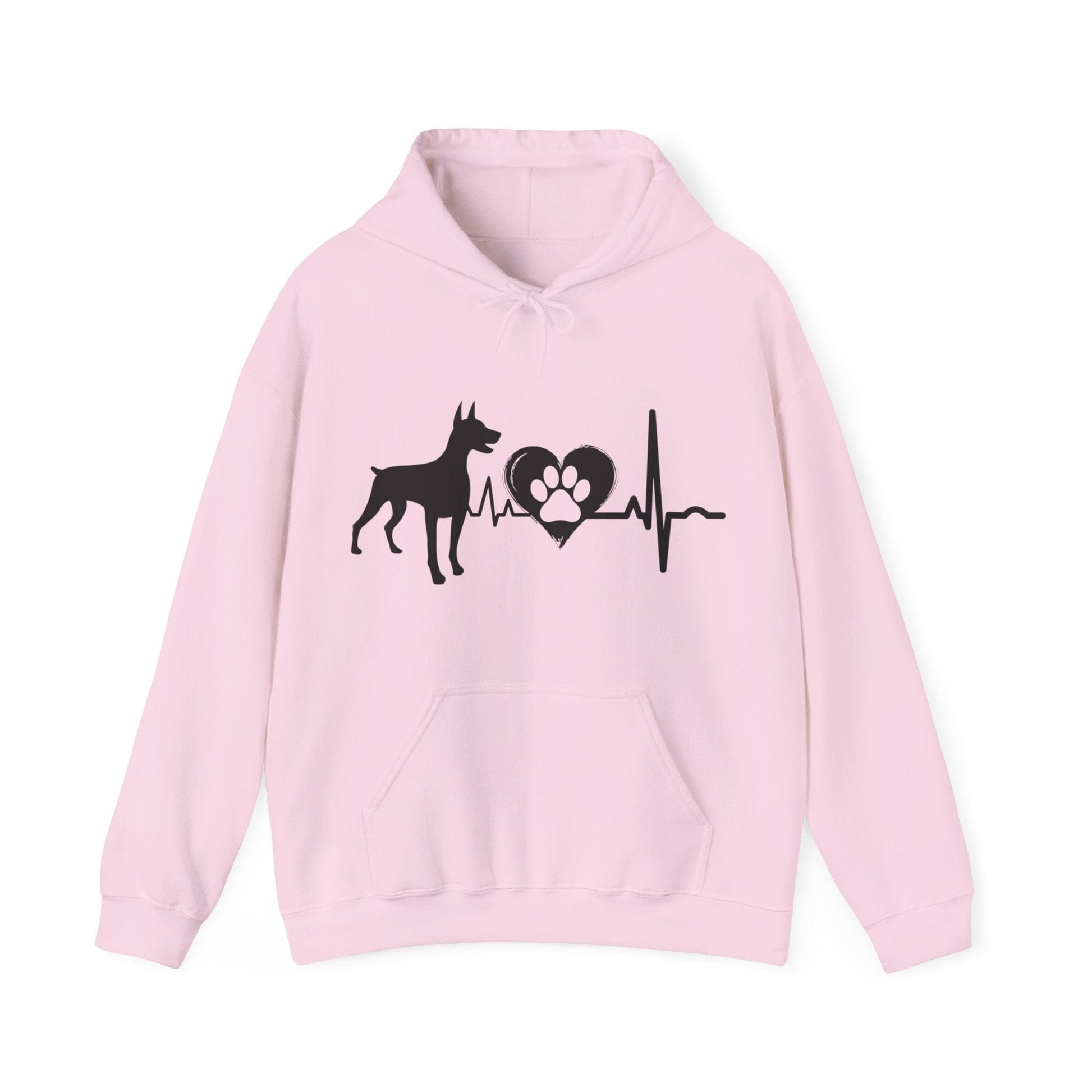 Dobie Love Outline Graphic Hoodie Hoodie Light Pink / S