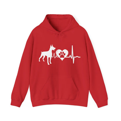 Dobie Love Outline Graphic Hoodie Hoodie Red / S