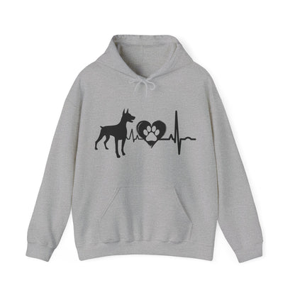 Dobie Love Outline Graphic Hoodie Hoodie Sport Grey / S