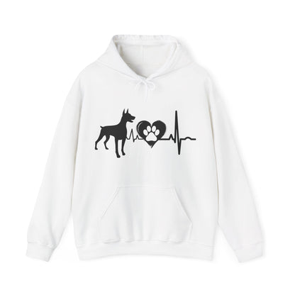 Dobie Love Outline Graphic Hoodie Hoodie White / S