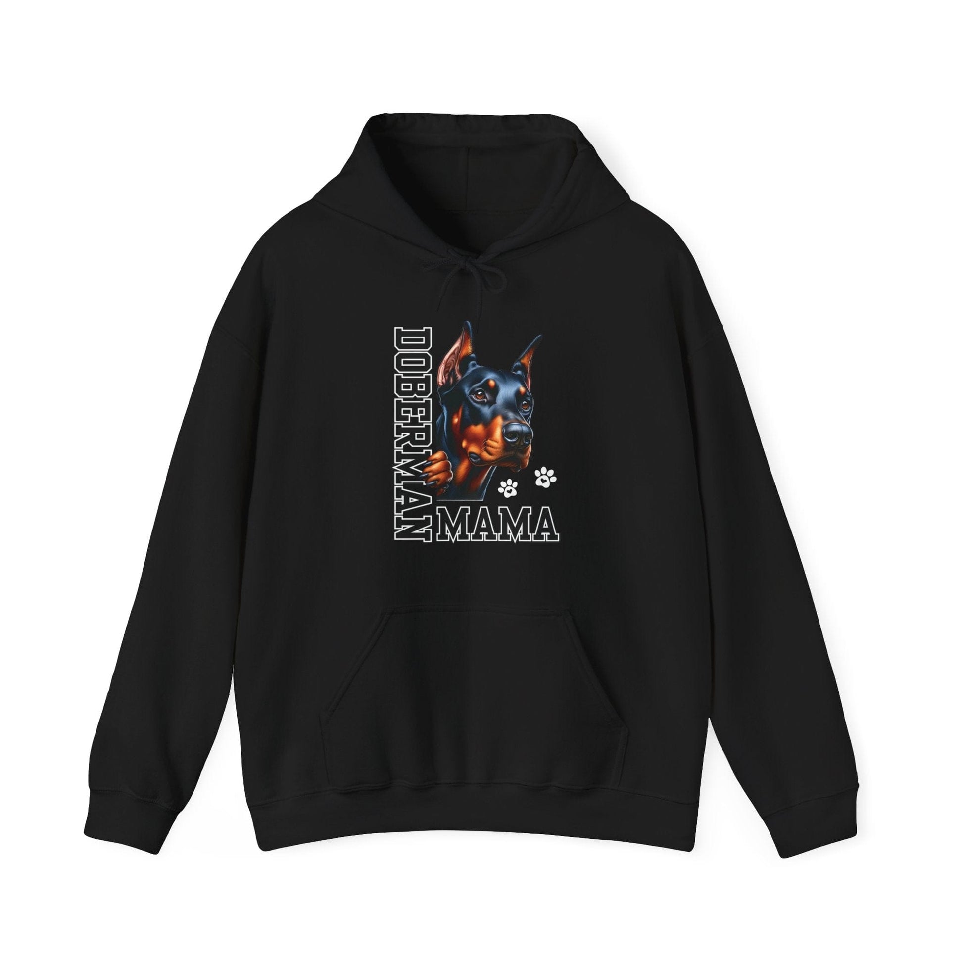 Doberman Mama Hooded Sweatshirt Hoodie Black / S