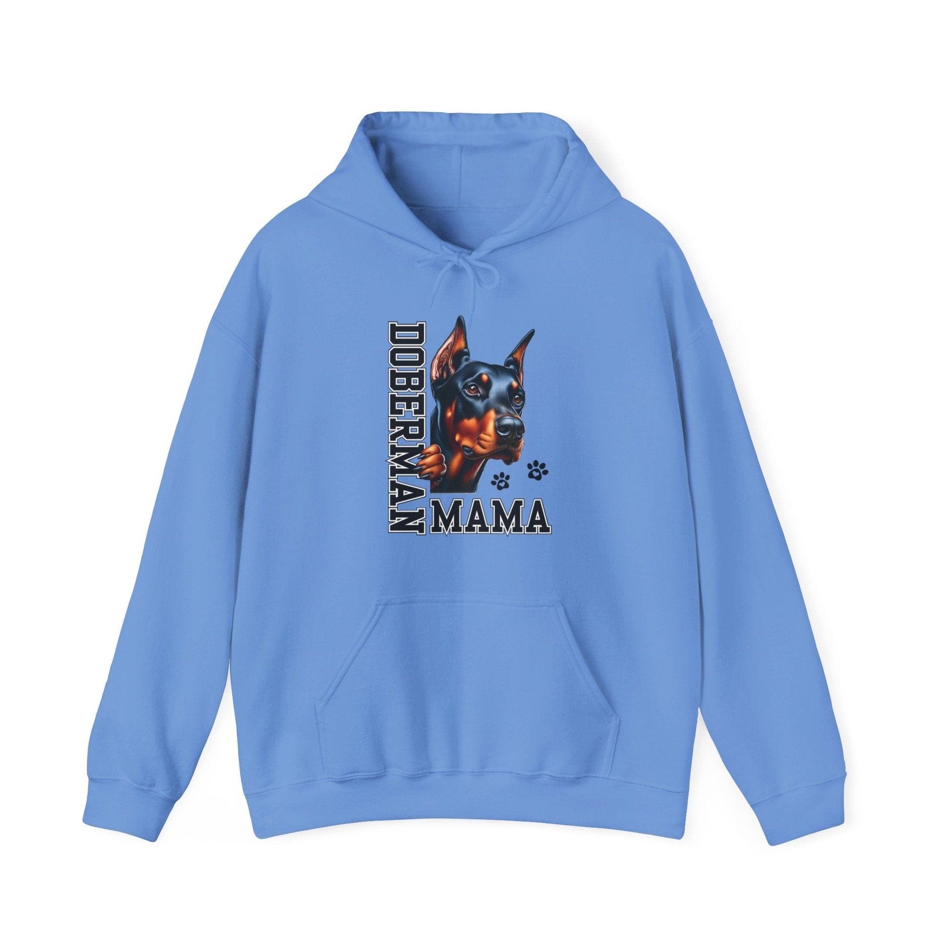 Doberman Mama Hooded Sweatshirt Hoodie Carolina Blue / S