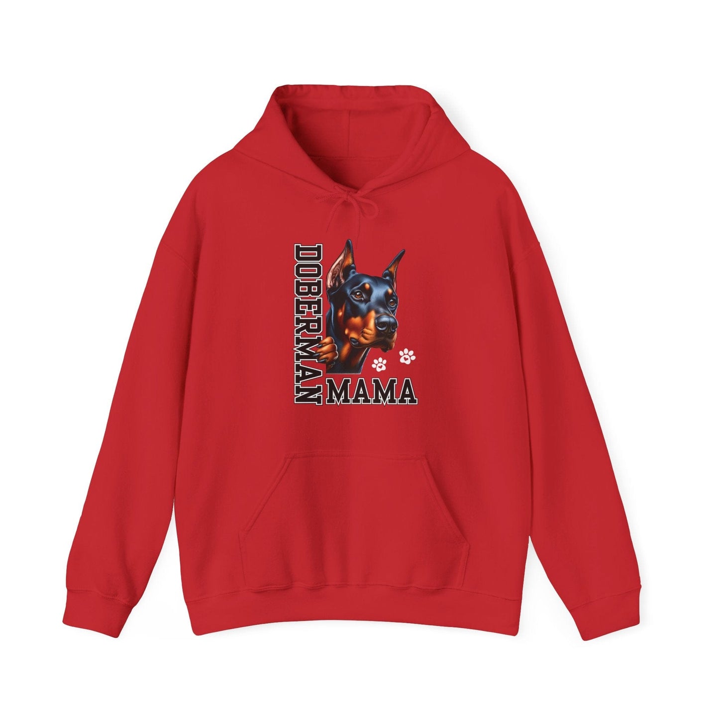 Doberman Mama Hooded Sweatshirt Hoodie Red / S