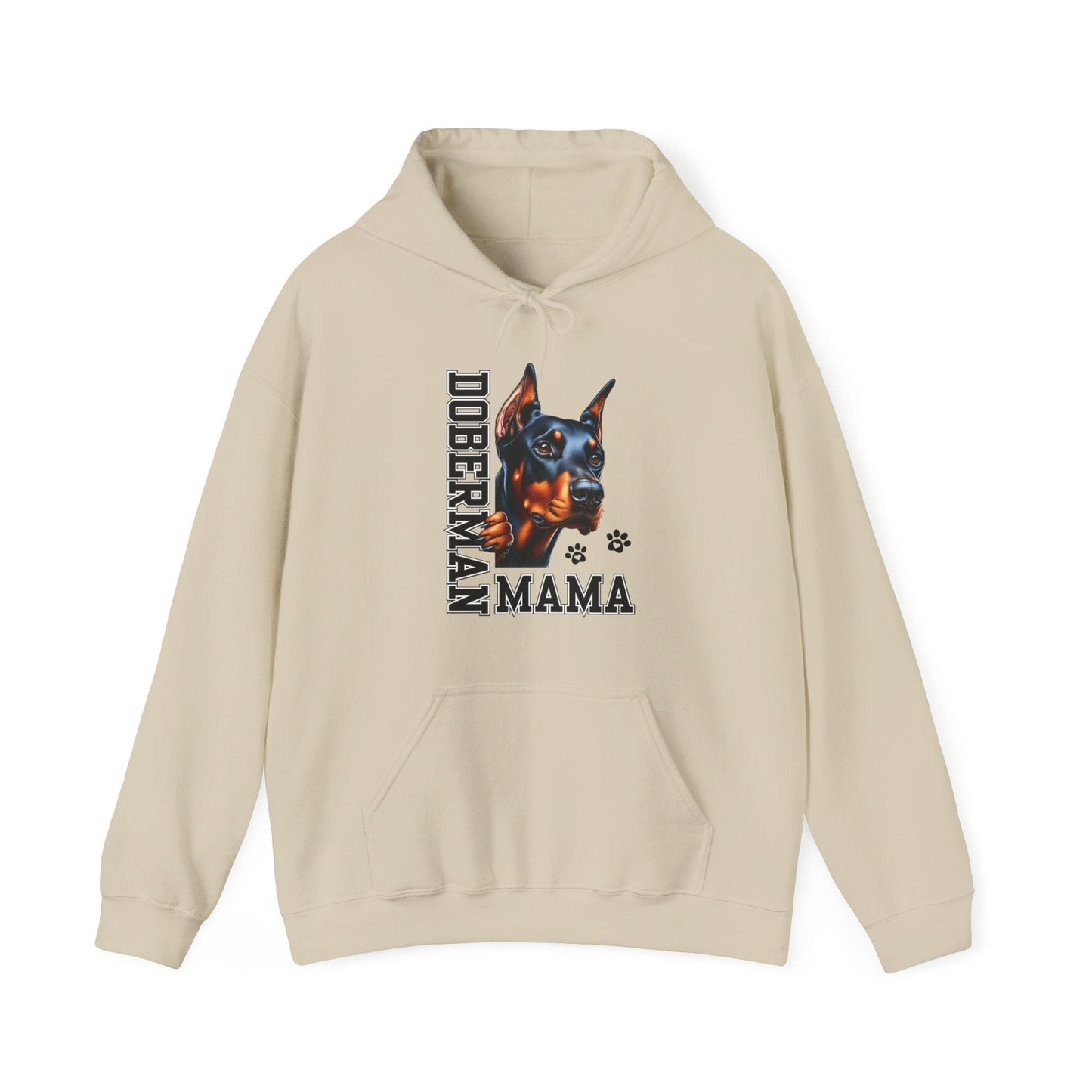 Doberman Mama Hooded Sweatshirt Hoodie Sand / S