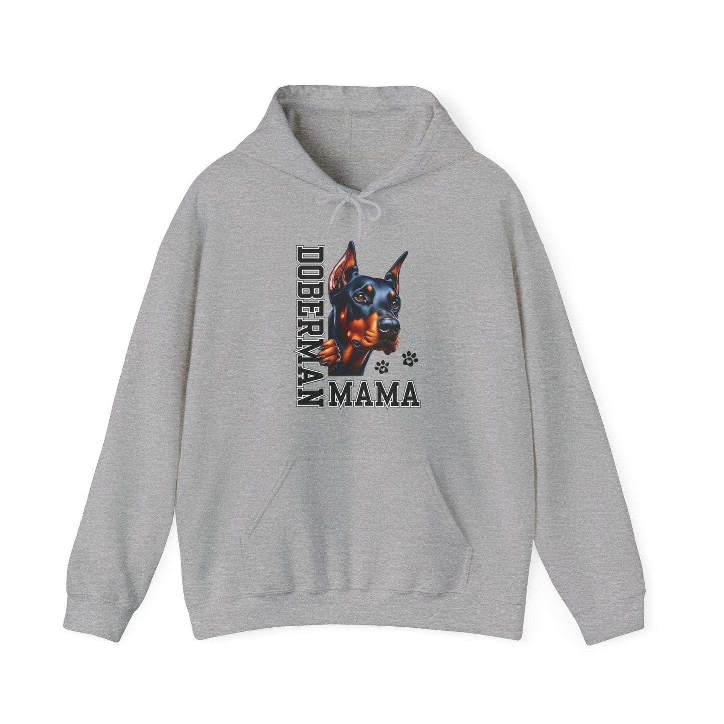 Doberman Mama Hooded Sweatshirt Hoodie Sport Grey / S