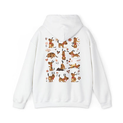 Funny Dog Life Hoodie - Cute Boho Dog Illustrations, Playful Gift for Dog Moms & Animal Lovers Hoodie White / S