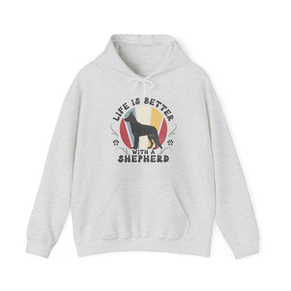 Life is Better With a Shepherd Hooded Sweatshirt Hoodie Ash / S