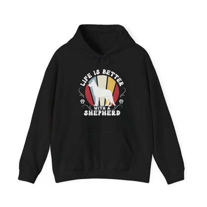 Life is Better With a Shepherd Hooded Sweatshirt Hoodie Black / S