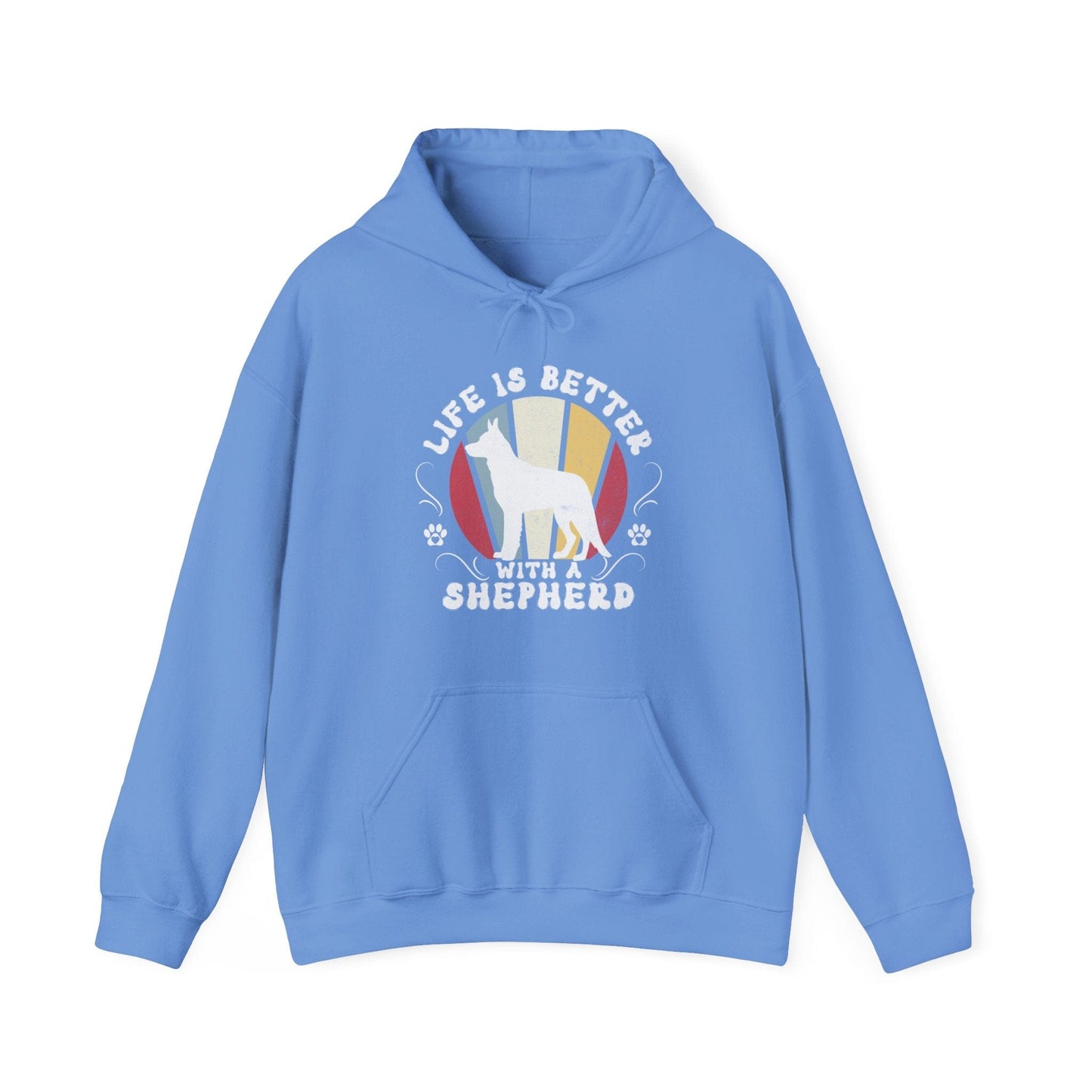 Life is Better With a Shepherd Hooded Sweatshirt Hoodie Carolina Blue / S