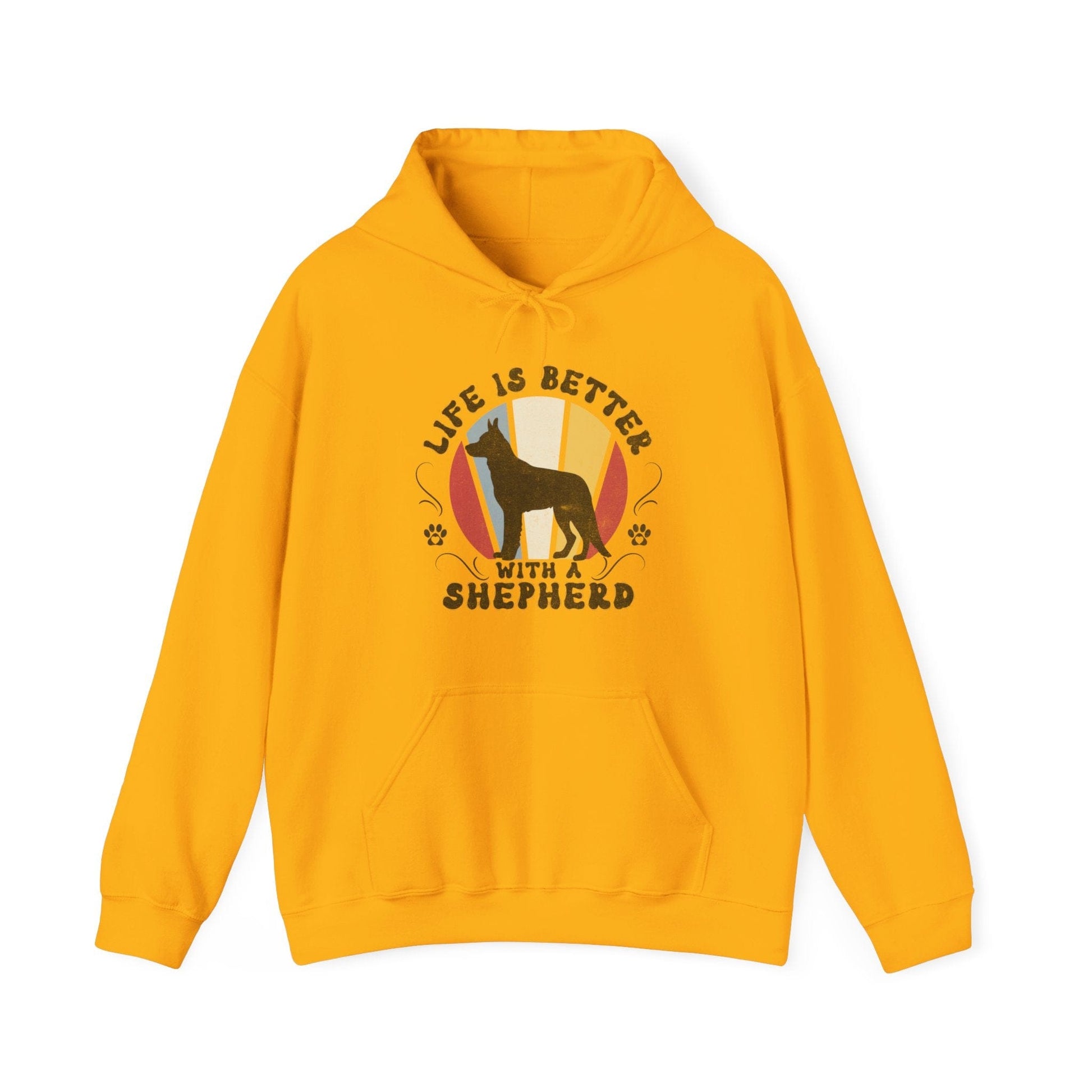 Life is Better With a Shepherd Hooded Sweatshirt Hoodie Gold / S