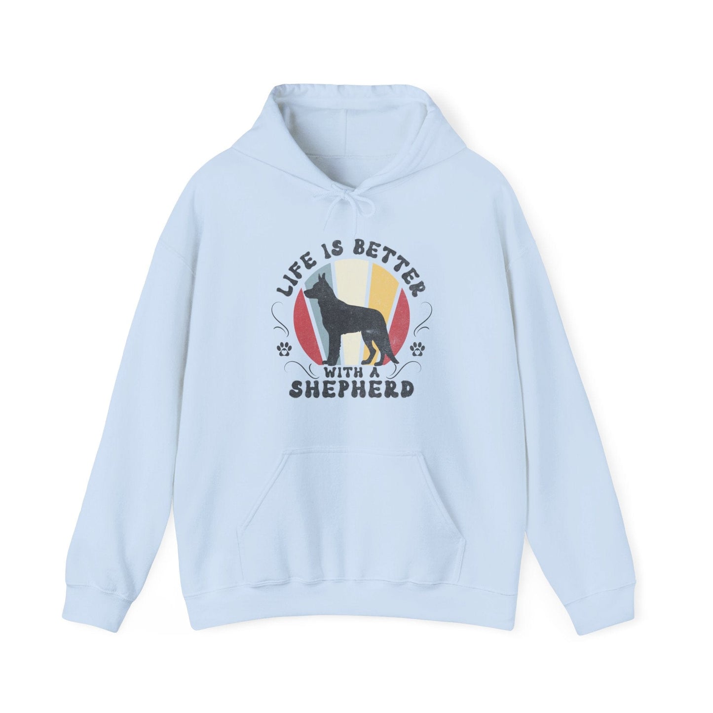 Life is Better With a Shepherd Hooded Sweatshirt Hoodie Light Blue / S