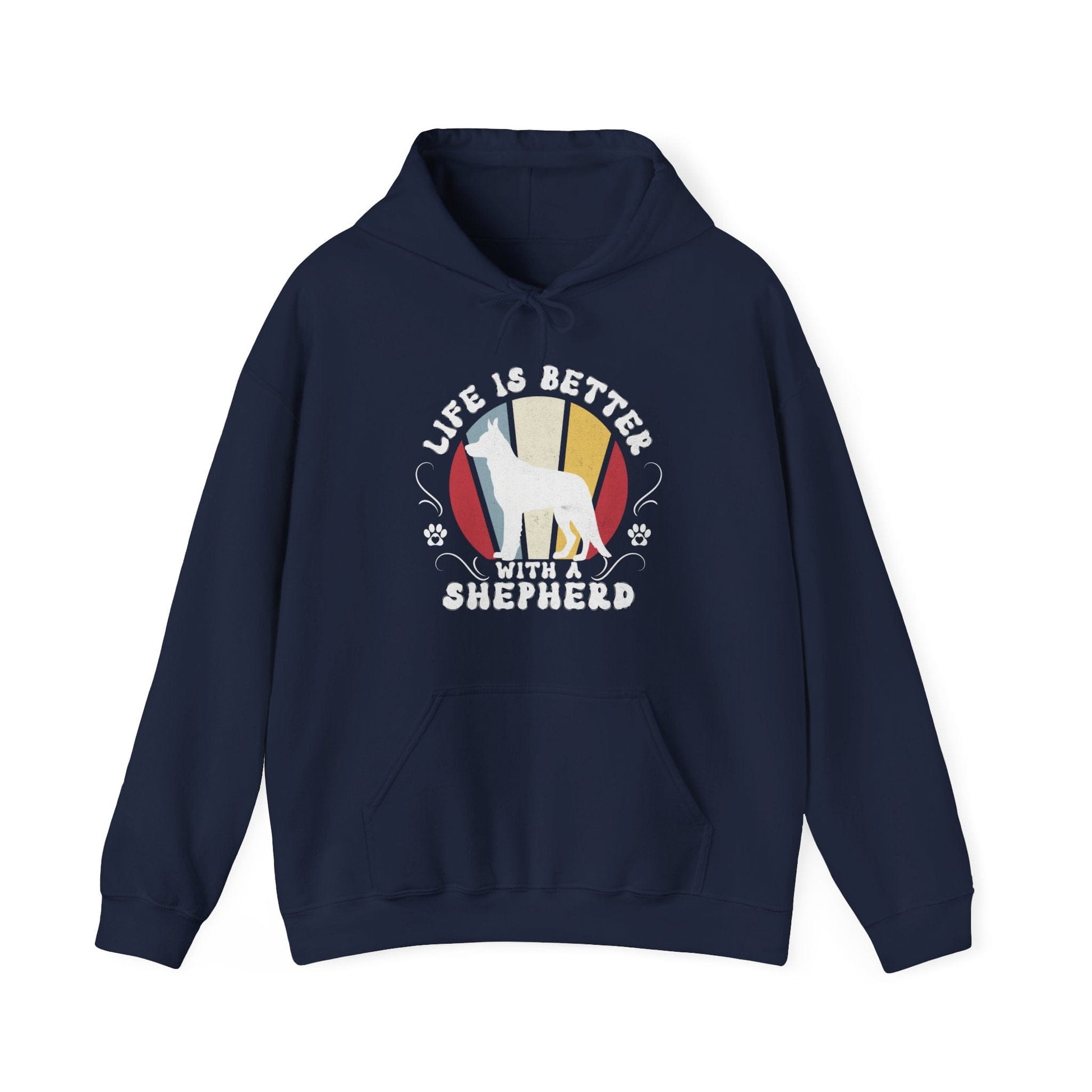 Life is Better With a Shepherd Hooded Sweatshirt Hoodie Navy / S