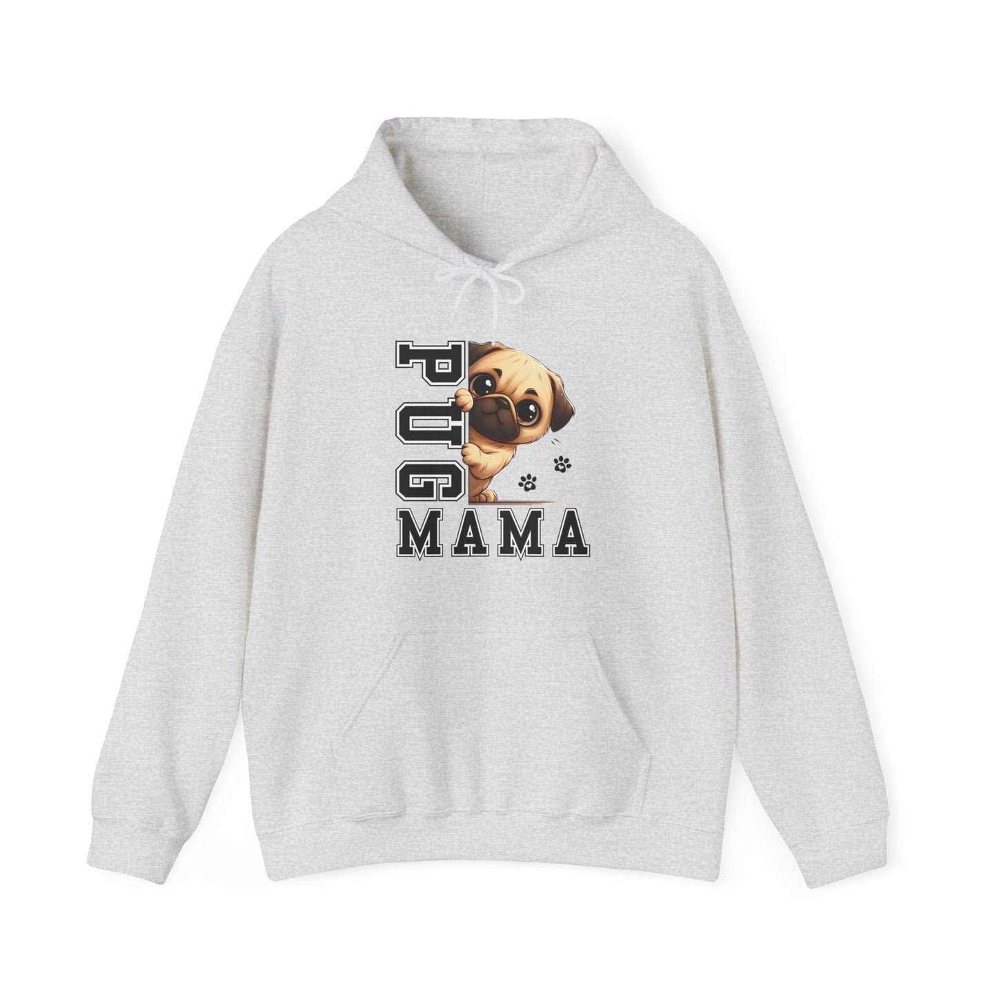 Pug Mama Hooded Sweatshirt Hoodie Ash / S