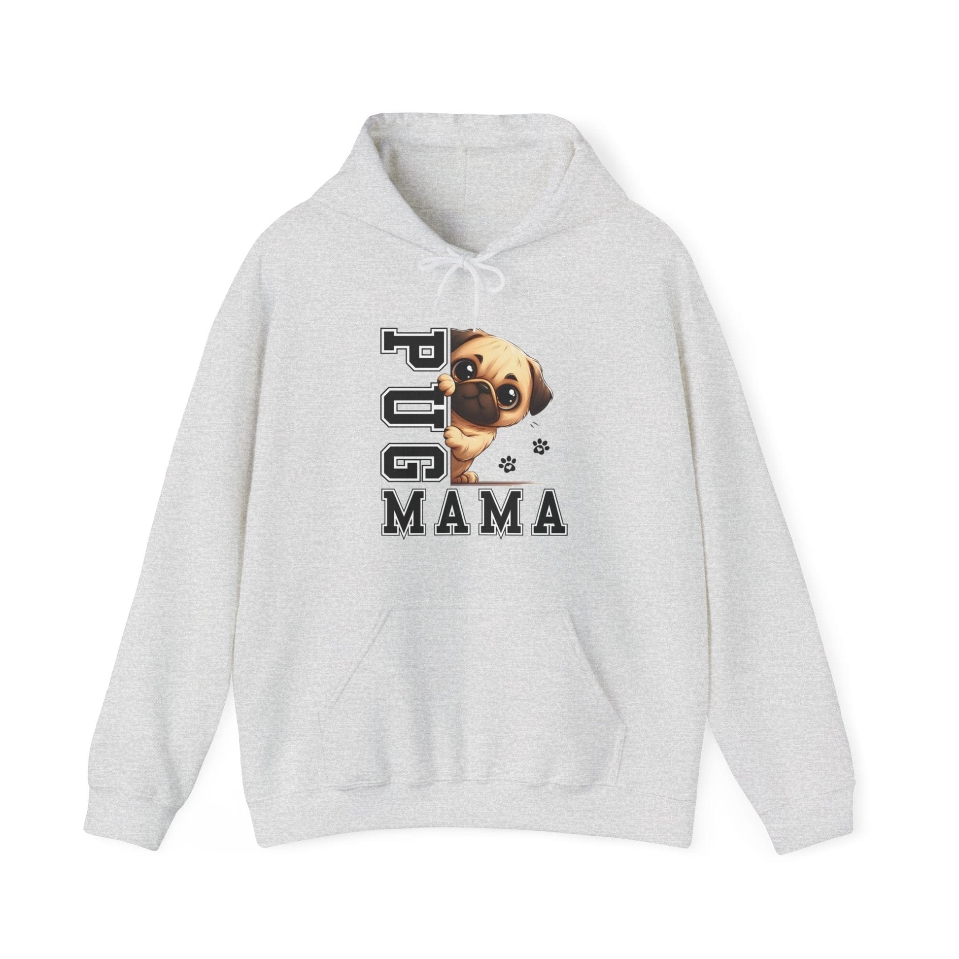 Pug Mama Hooded Sweatshirt Hoodie Ash / S