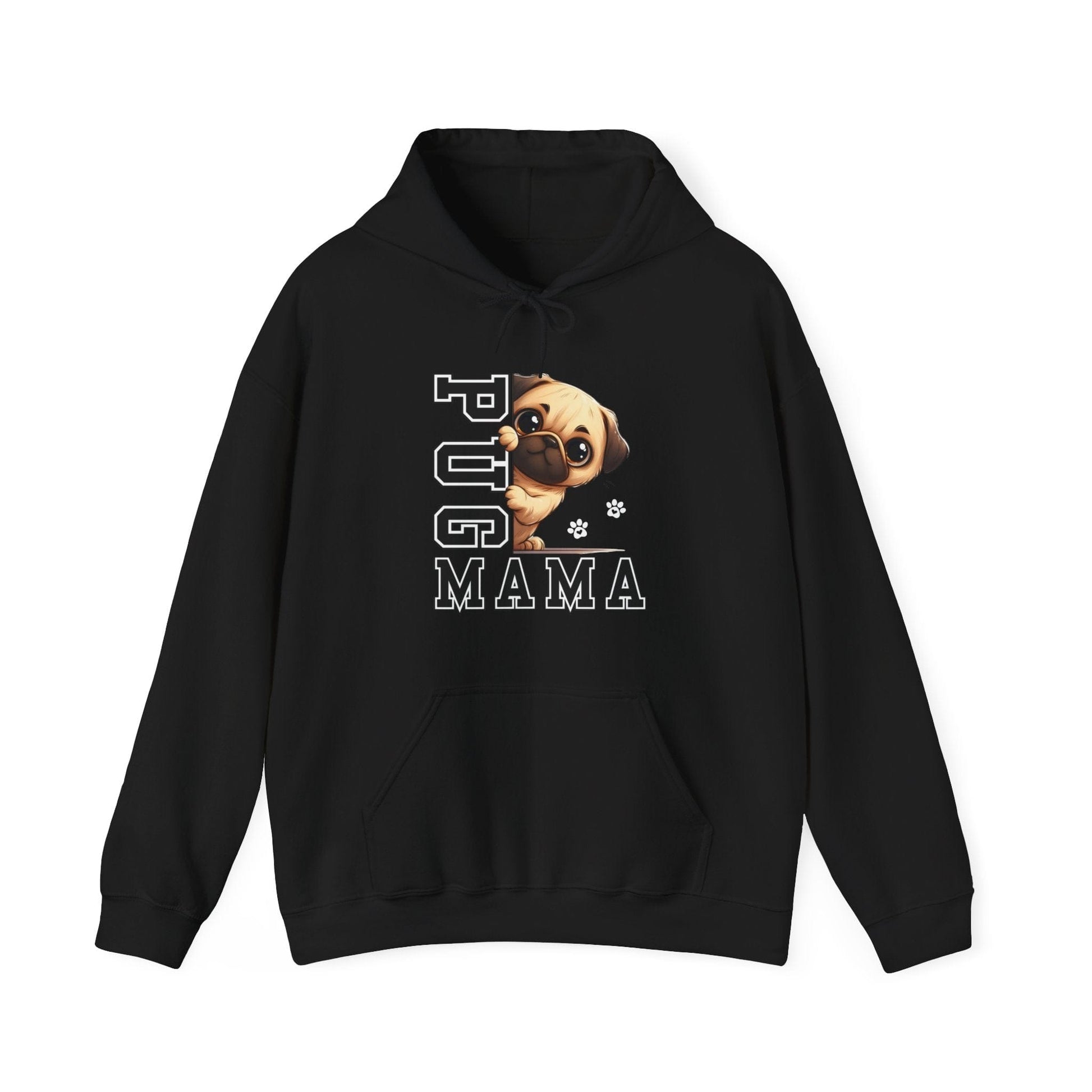 Pug Mama Hooded Sweatshirt Hoodie Black / S