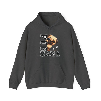 Pug Mama Hooded Sweatshirt Hoodie Dark Heather / S