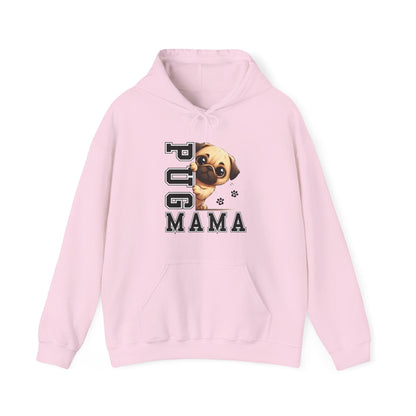 Pug Mama Hooded Sweatshirt Hoodie Light Pink / S