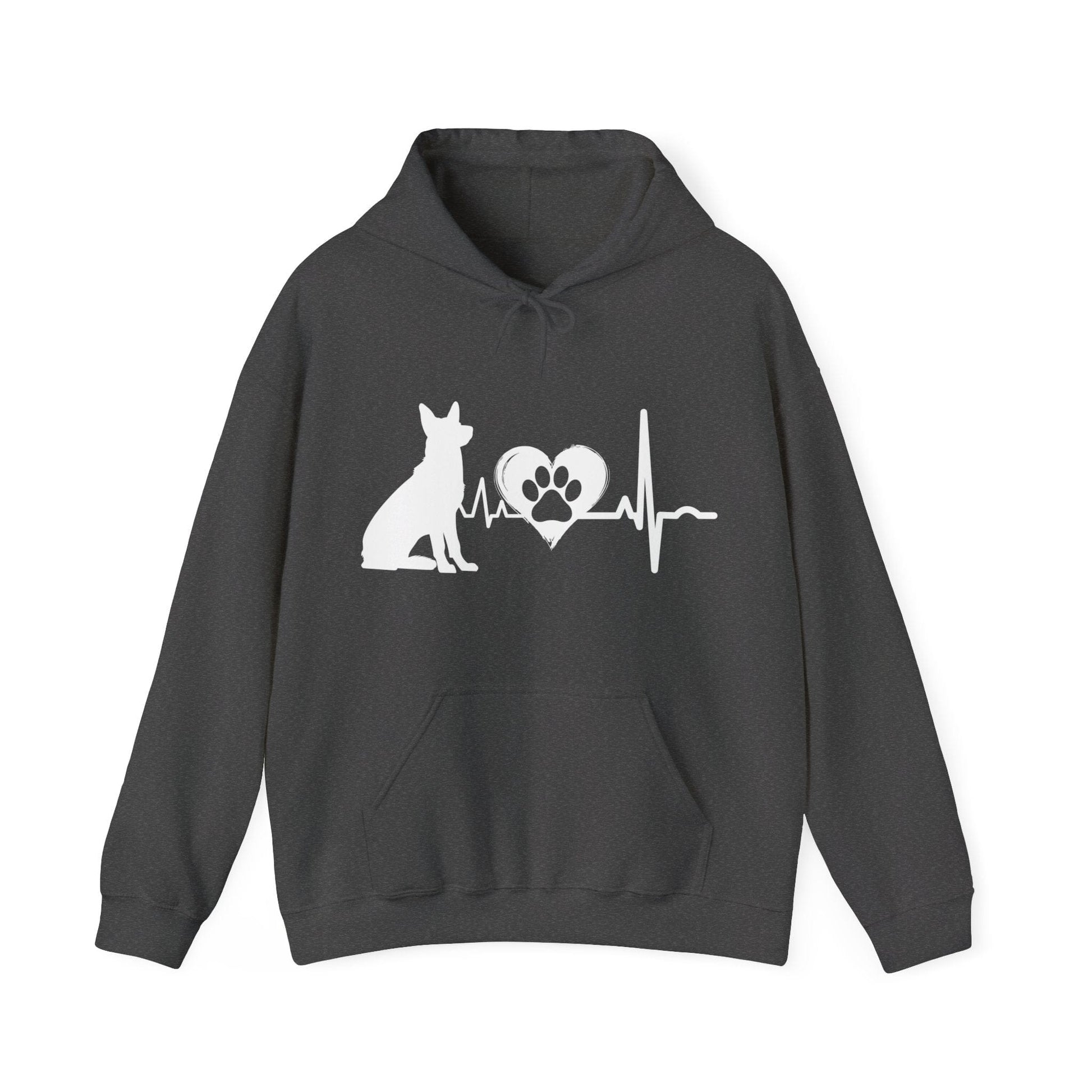 Shepherd Love Outline Graphic Hoodie Hoodie Dark Heather / S