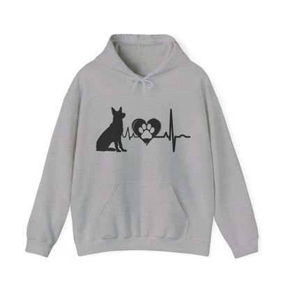 Shepherd Love Outline Graphic Hoodie Hoodie Sport Grey / S