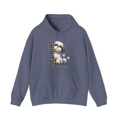 Shih Tzu Mama Hooded Sweatshirt Hoodie Heather Navy / S