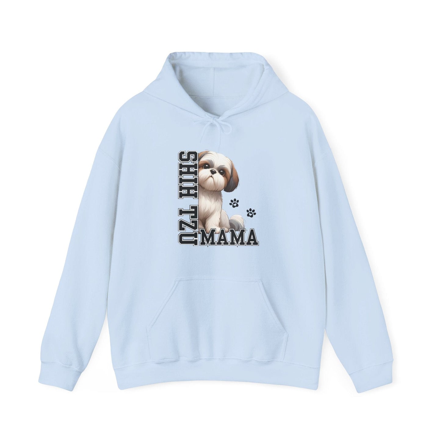 Shih Tzu Mama Hooded Sweatshirt Hoodie Light Blue / S