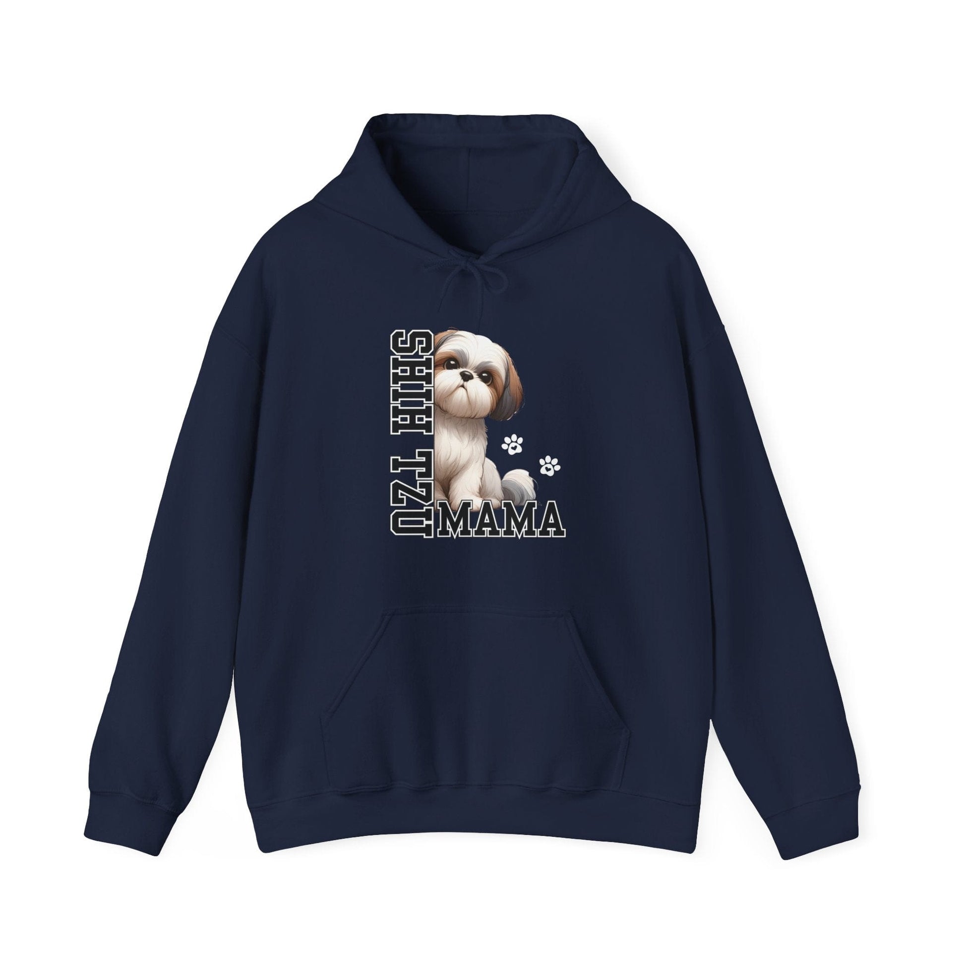 Shih Tzu Mama Hooded Sweatshirt Hoodie Navy / S