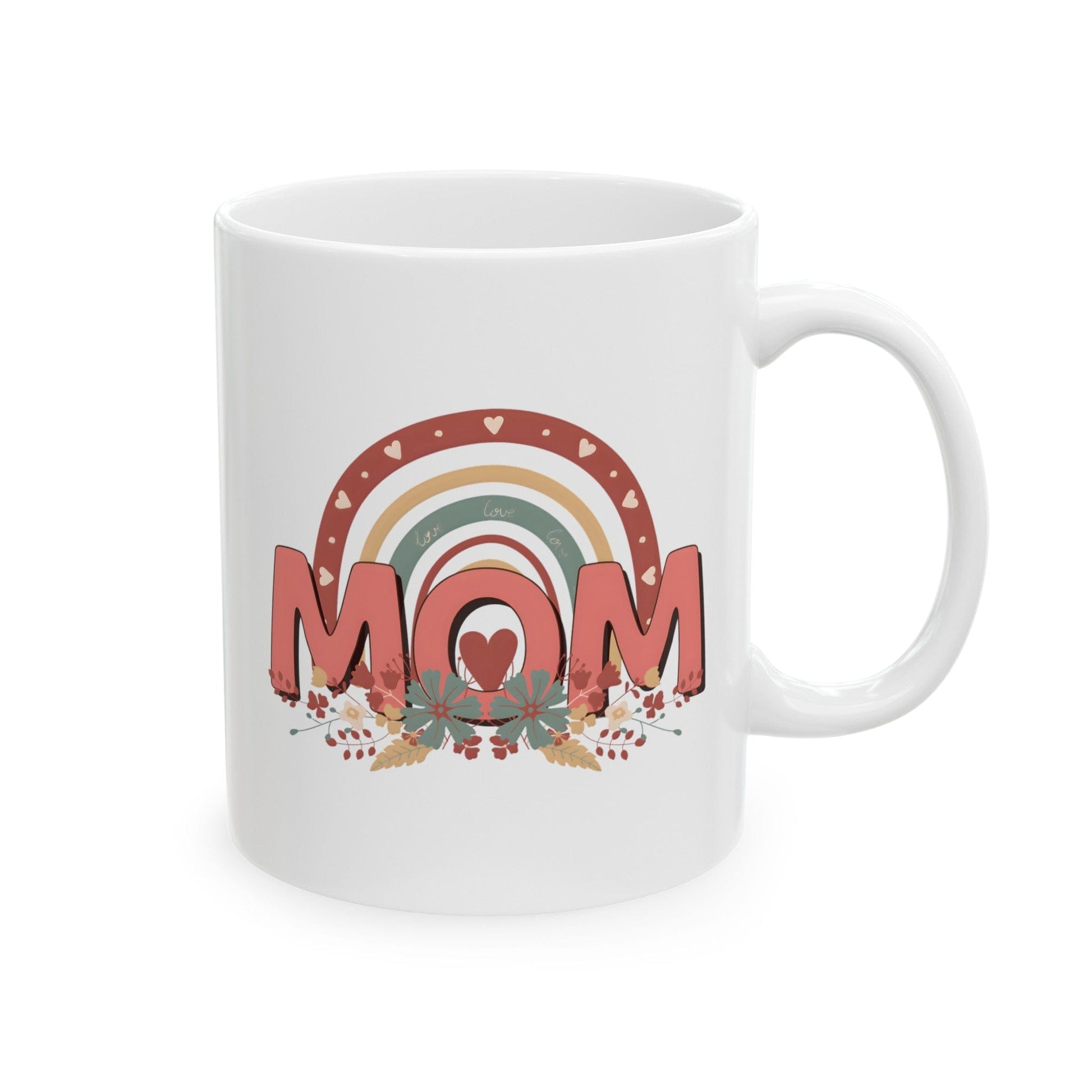 Boho Floral Mom Ceramic Mug, 11oz Mug 11oz