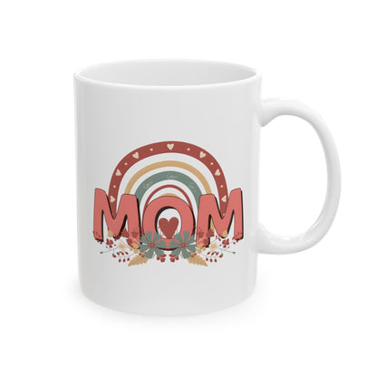 Boho Floral Mom Ceramic Mug, 11oz Mug 11oz