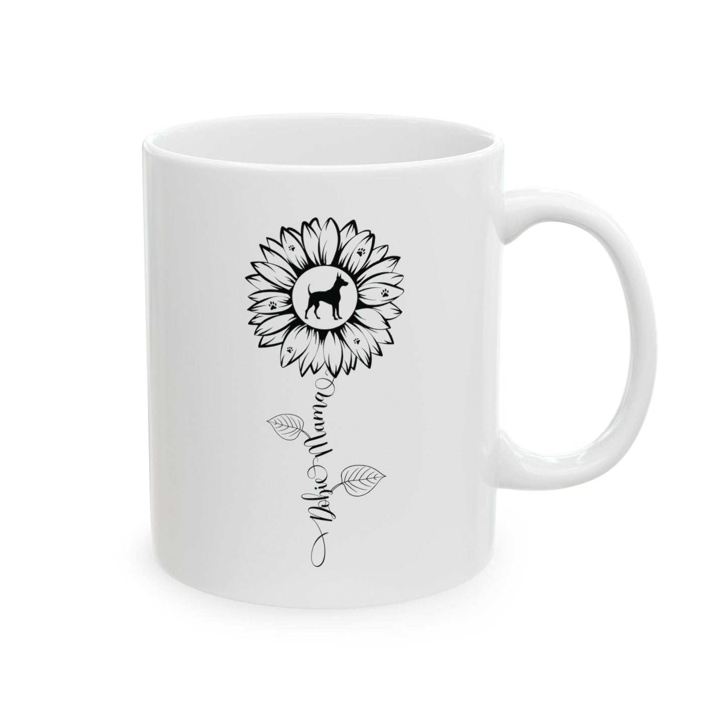 Dobie Mama Sunflower Mug Mug 11oz