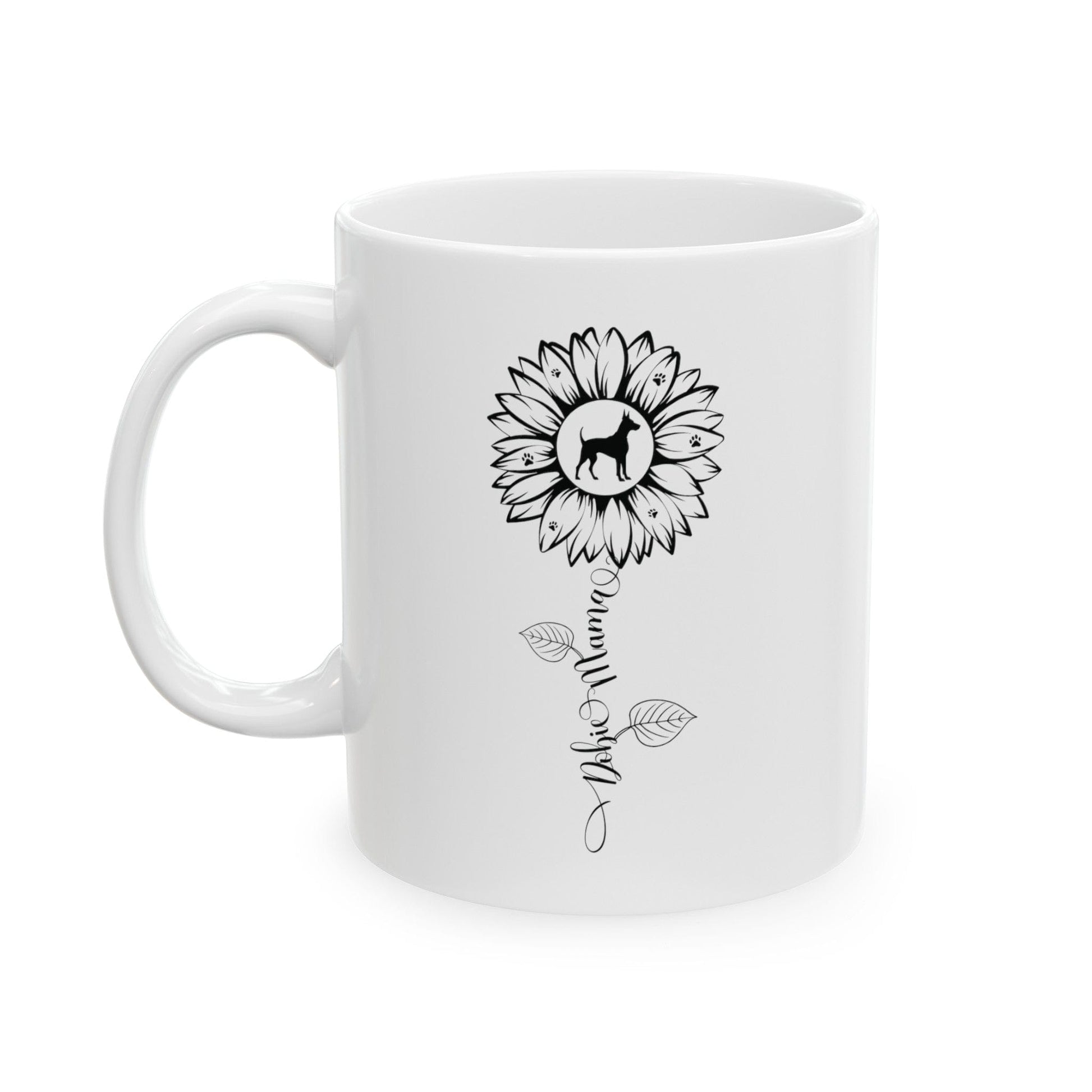 Dobie Mama Sunflower Mug Mug 11oz