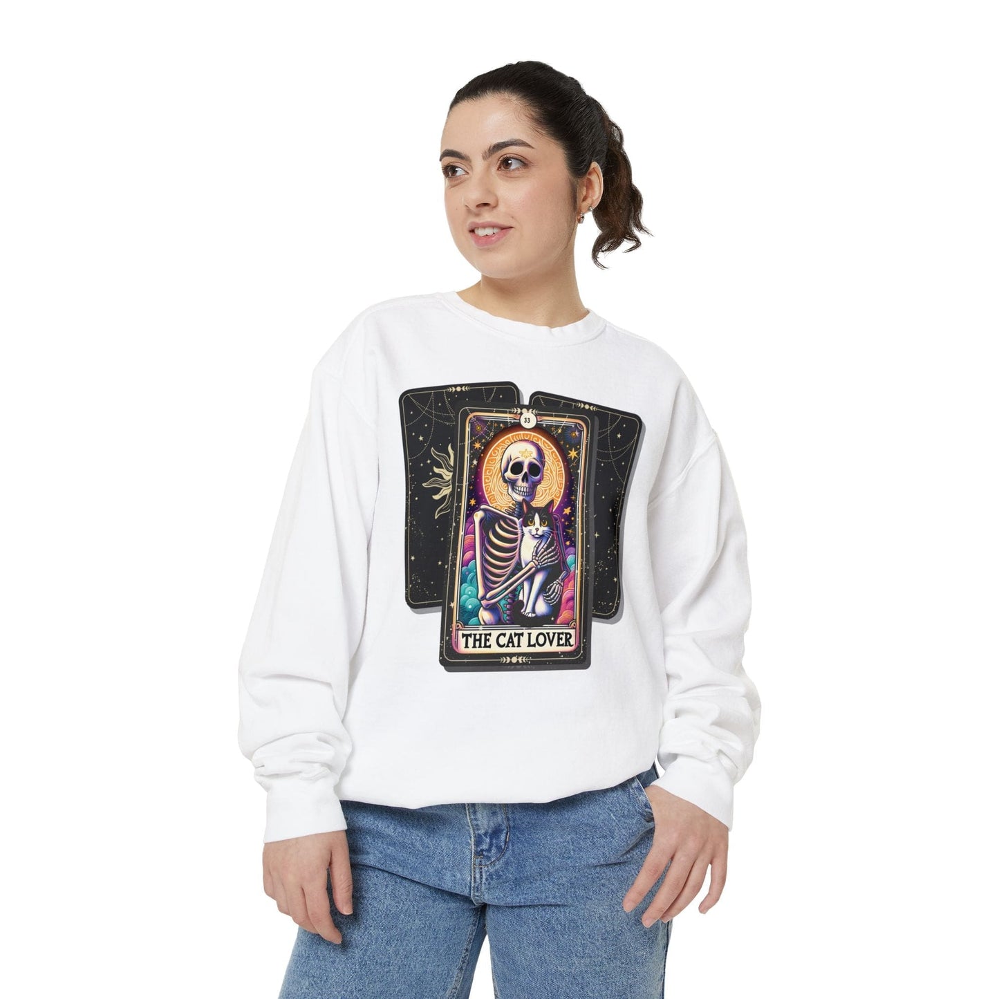 The Cat Lover Tarot Card Skeleton Sweatshirt Sweatshirt