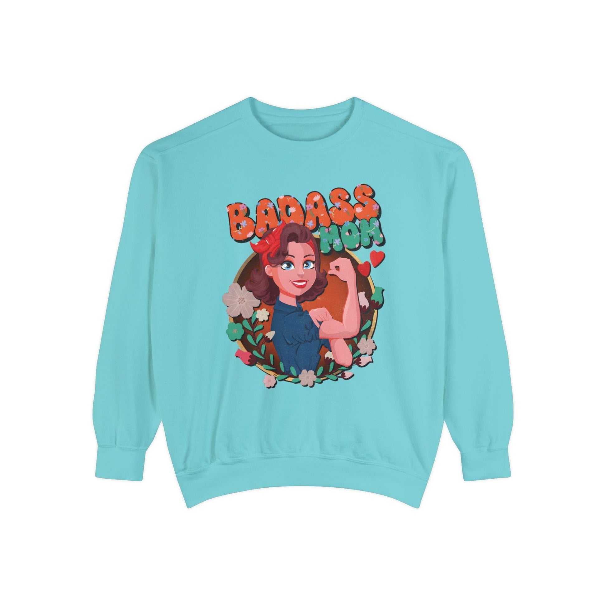 Badass Mom Vintage Vibes Sweatshirt Sweatshirt Chalky Mint / S