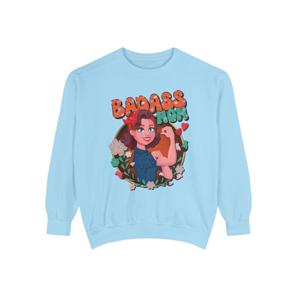 Badass Mom Vintage Vibes Sweatshirt Sweatshirt Chambray / S
