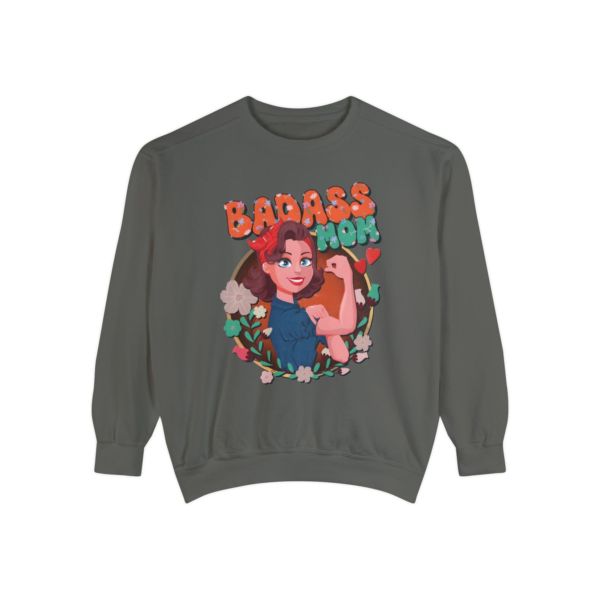 Badass Mom Vintage Vibes Sweatshirt Sweatshirt Pepper / S