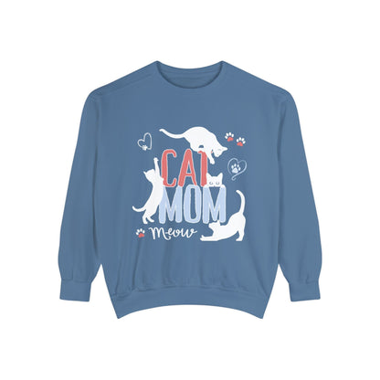 Silly Cats Mom Funny Sweatshirt Sweatshirt Blue Jean / S