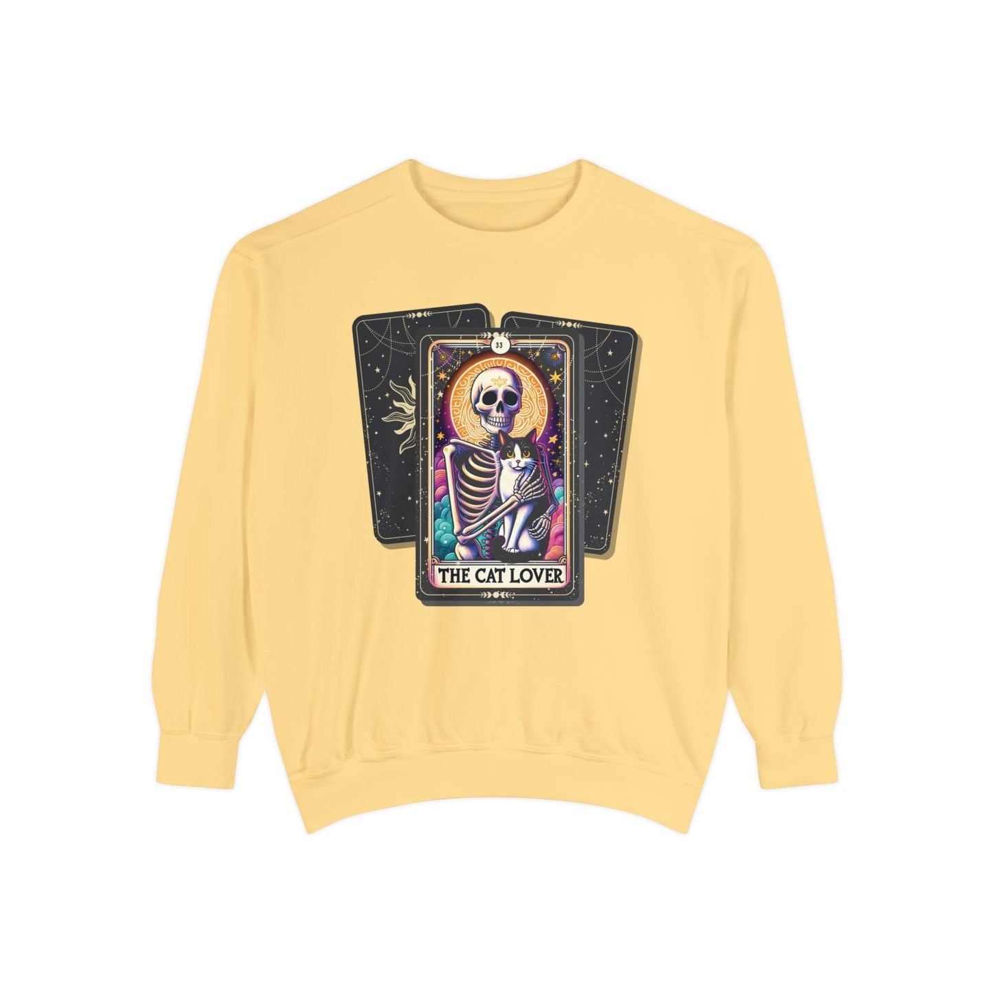 The Cat Lover Tarot Card Skeleton Sweatshirt Sweatshirt Butter / S