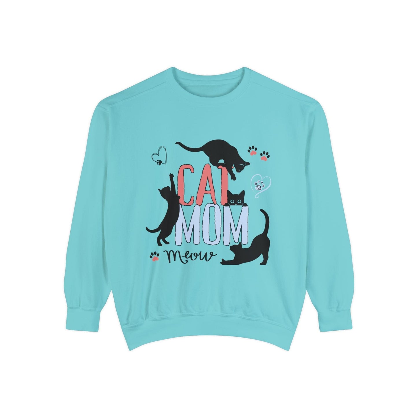 Silly Cats Mom Funny Sweatshirt Sweatshirt Chalky Mint / M