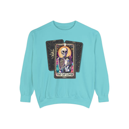 The Cat Lover Tarot Card Skeleton Sweatshirt Sweatshirt Chalky Mint / M