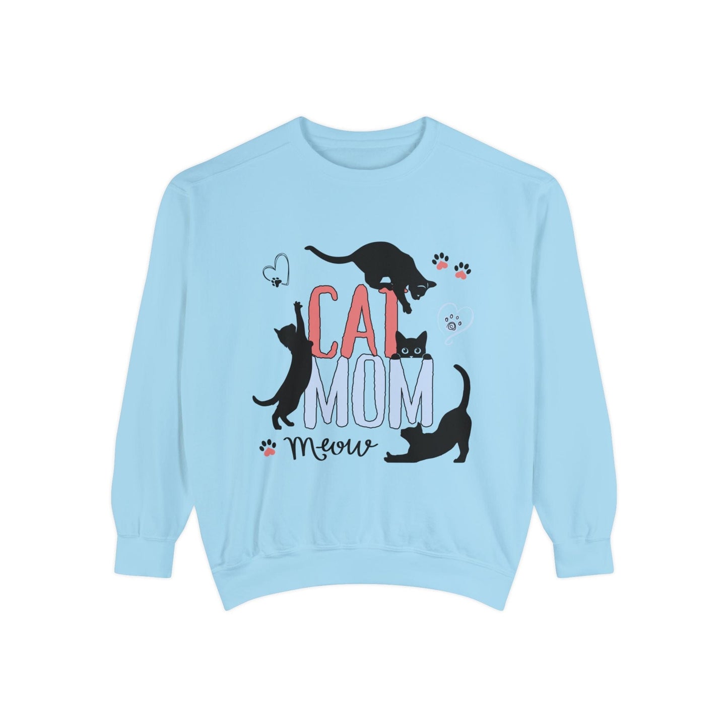 Silly Cats Mom Funny Sweatshirt Sweatshirt Chambray / S