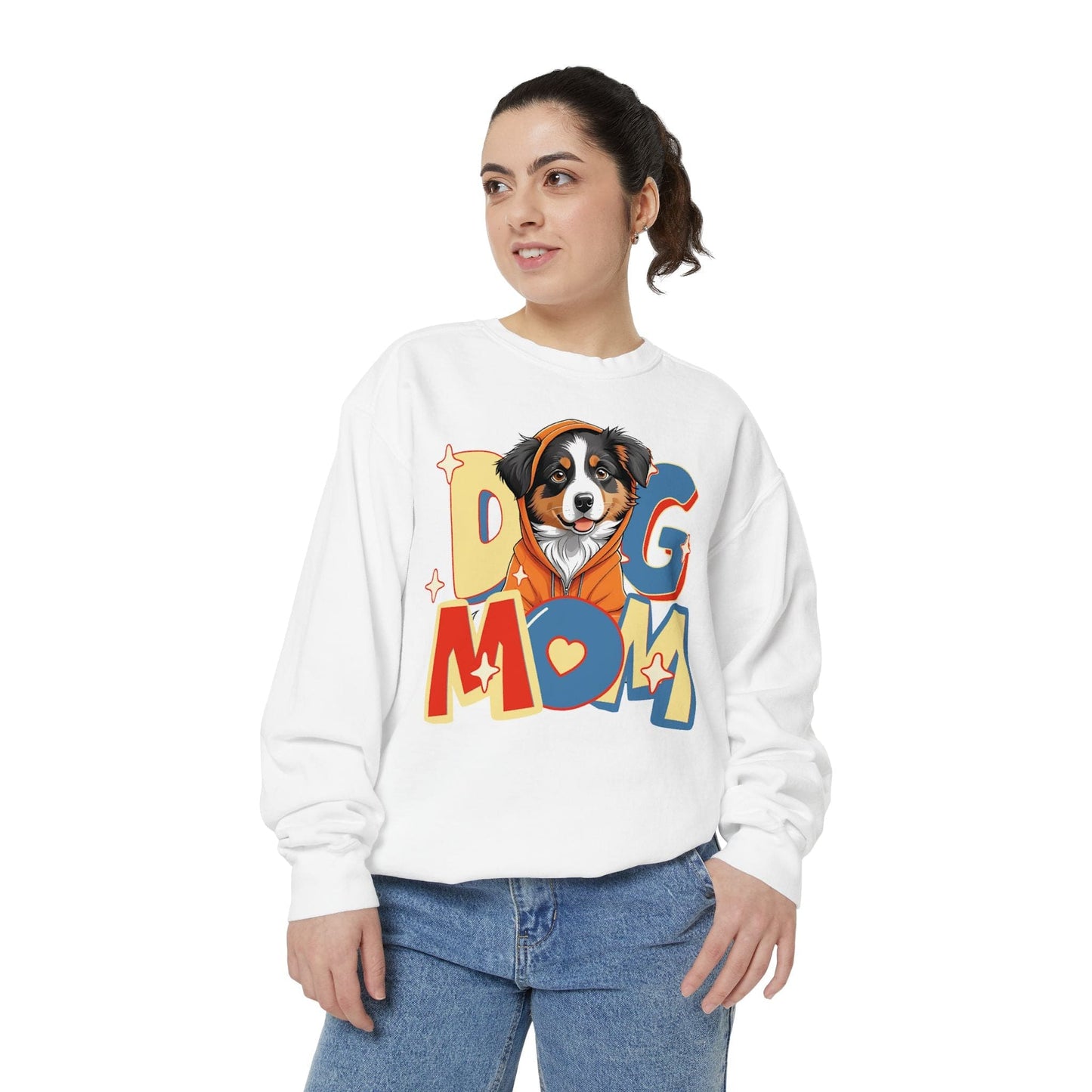 Cute Aussie in Hoodie Dog Mom Sweatshirt Sweatshirt