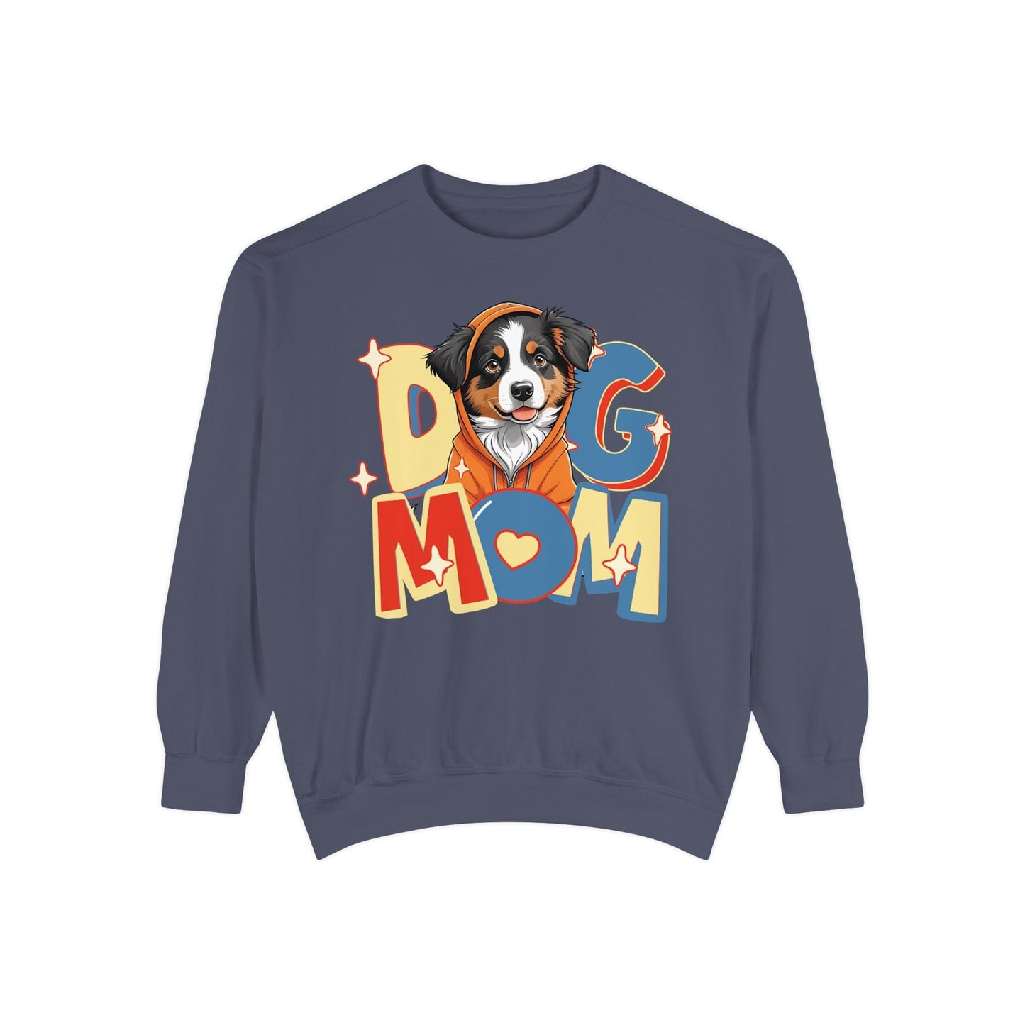 Cute Aussie in Hoodie Dog Mom Sweatshirt Sweatshirt Denim / S