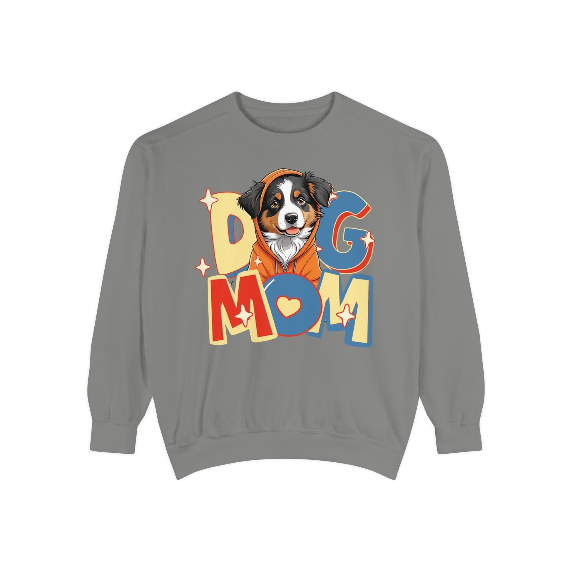 Cute Aussie in Hoodie Dog Mom Sweatshirt Sweatshirt Grey / S