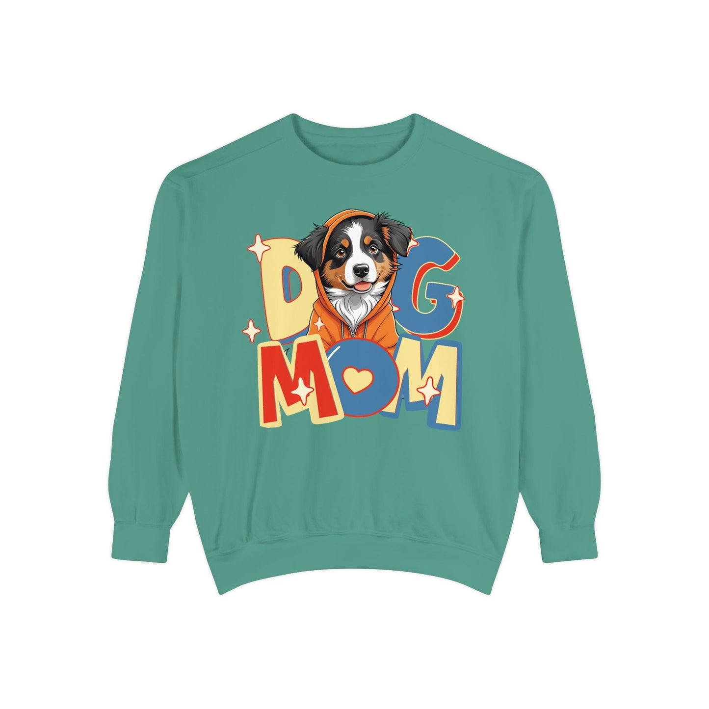 Cute Aussie in Hoodie Dog Mom Sweatshirt Sweatshirt Light Green / S