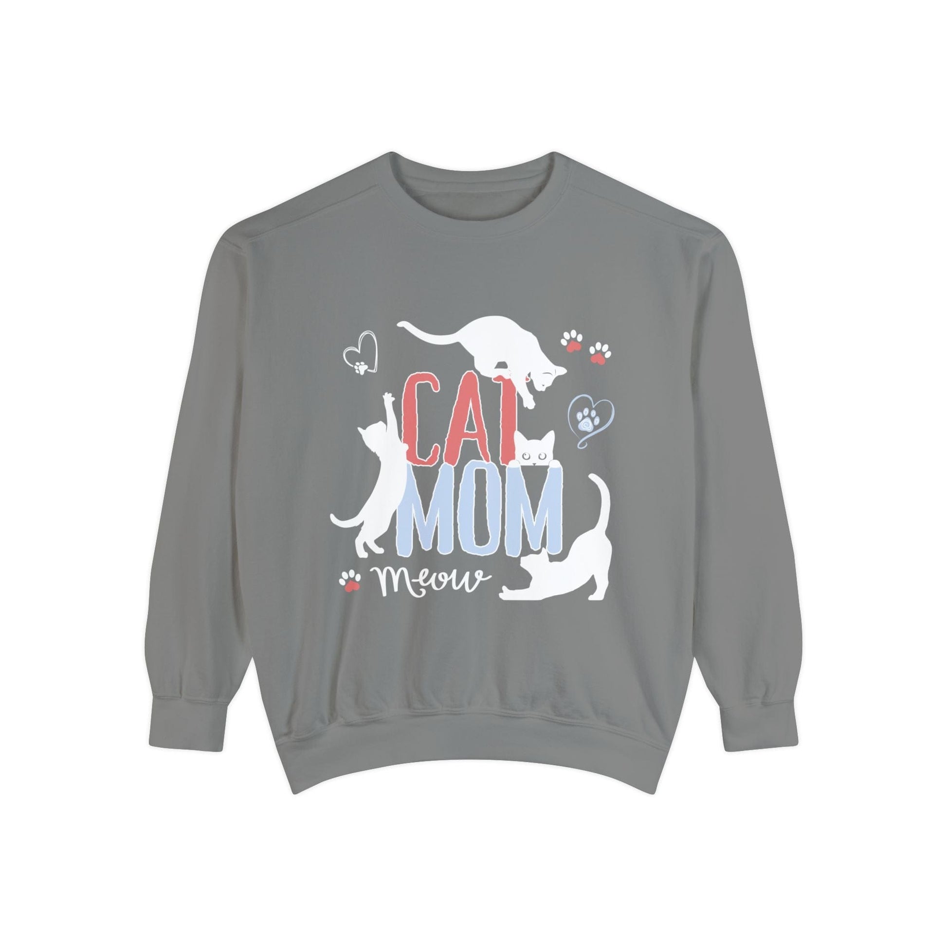 Silly Cats Mom Funny Sweatshirt Sweatshirt Grey / S