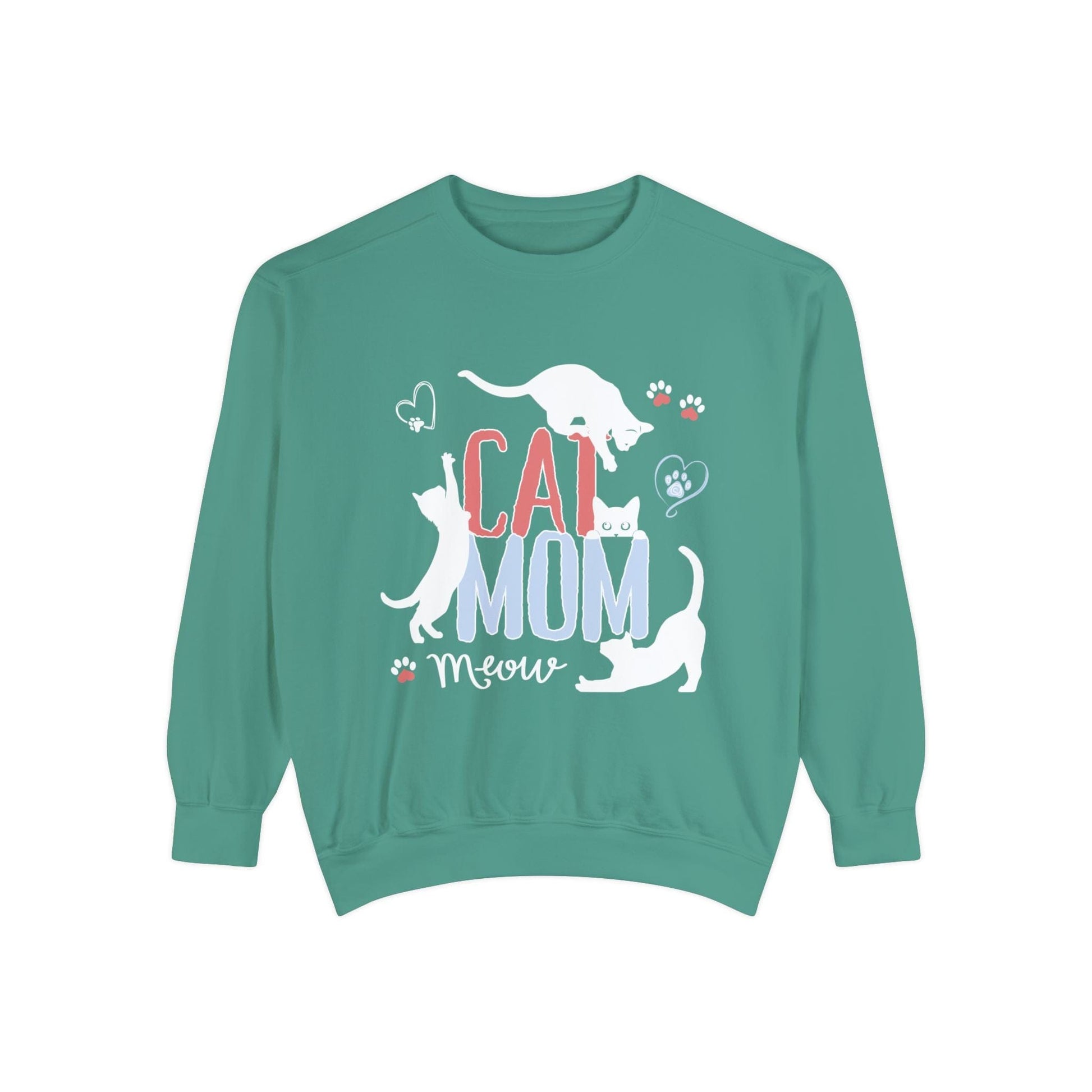 Silly Cats Mom Funny Sweatshirt Sweatshirt Light Green / S