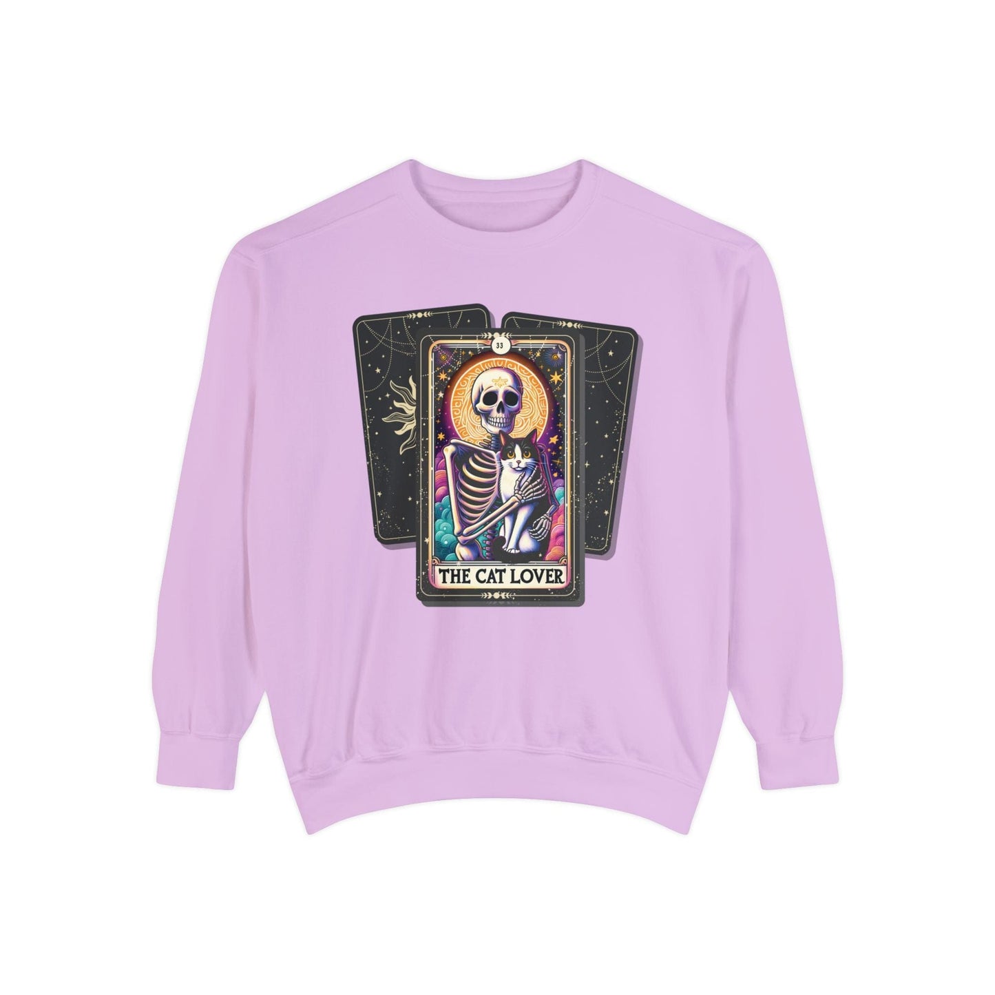 The Cat Lover Tarot Card Skeleton Sweatshirt Sweatshirt Orchid / S