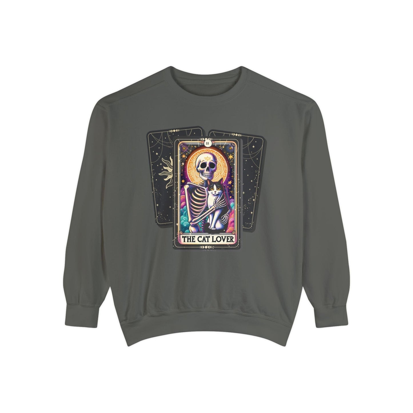 The Cat Lover Tarot Card Skeleton Sweatshirt Sweatshirt Pepper / S